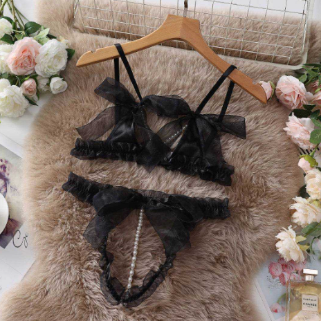 Intimacy Pearl Set | BH + BIJPASSEND SLIPJE
