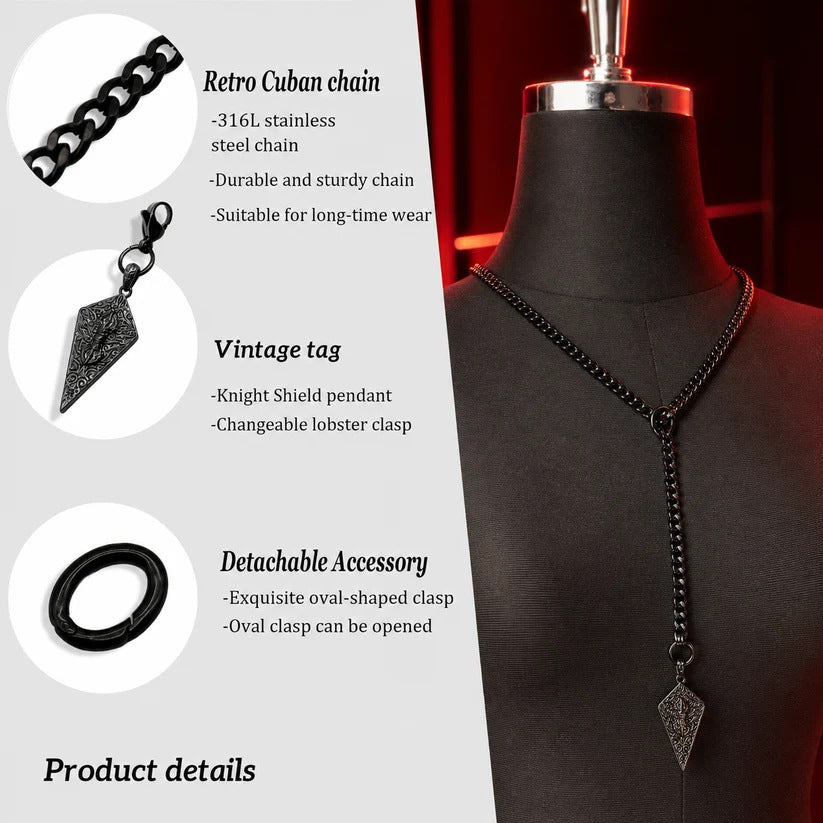 Slip Chain Dolk details zwart
